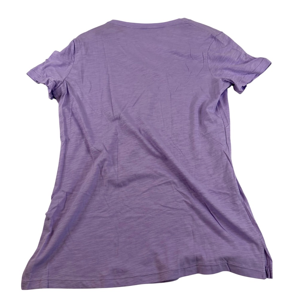 Felina Womens V-Neck Short Sleeve Slub Knit Tee Purple Lavender Size M NEW - Picture 2 of 8